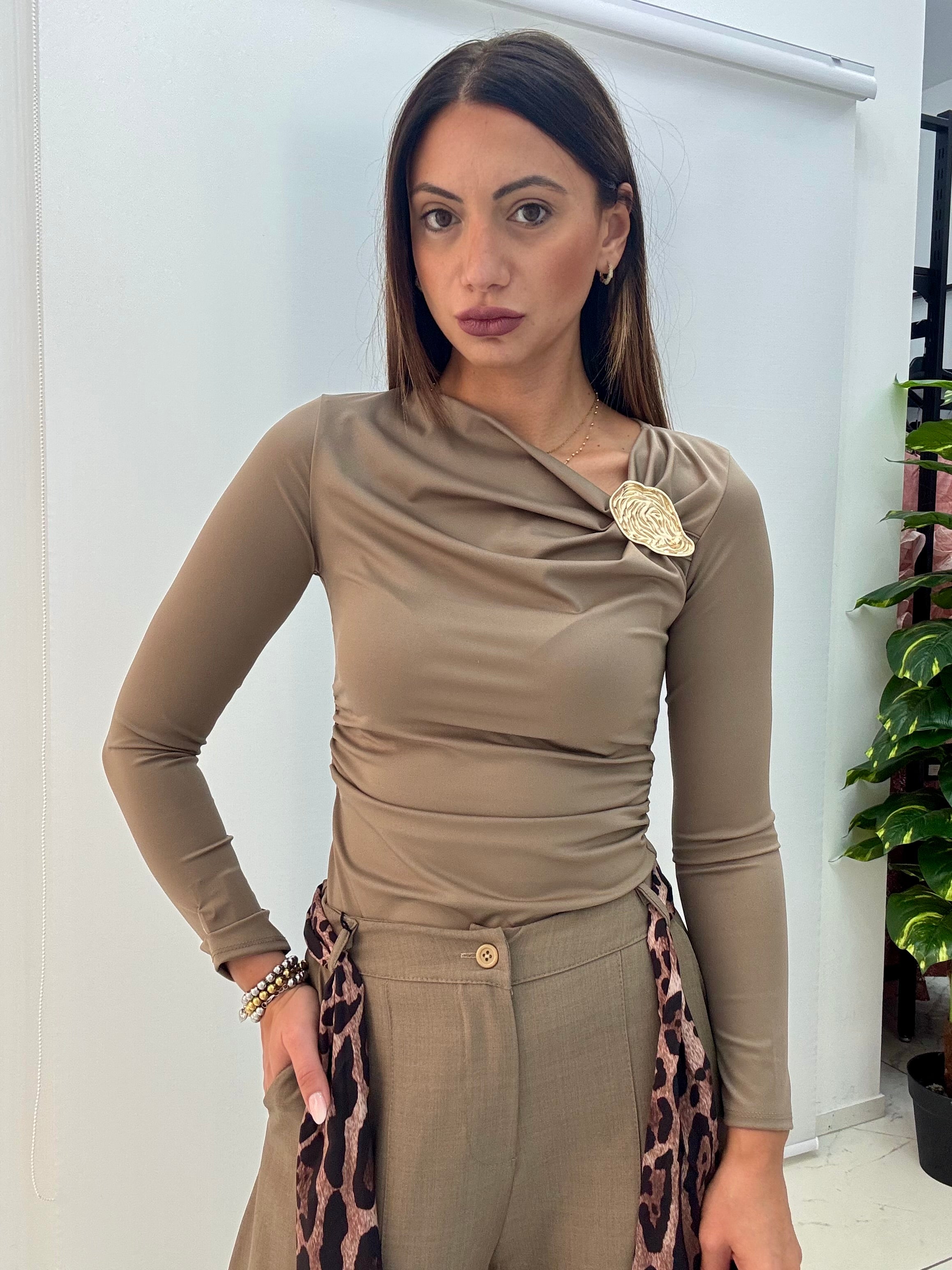 Maglia Goccia Tortora